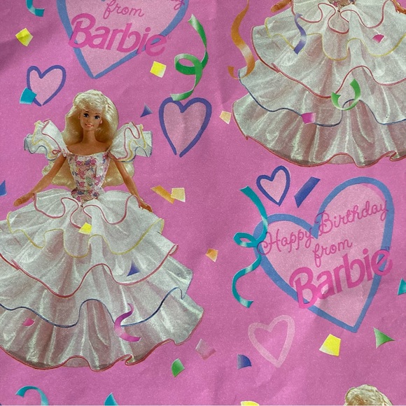 Barbie Vintage Happy Birthday Wrapping Paper One Sheet - Picture 1 of 2